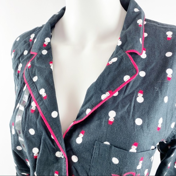 Victoria's Secret Black Flannel Snowman Pajamas - Picture 6 of 10